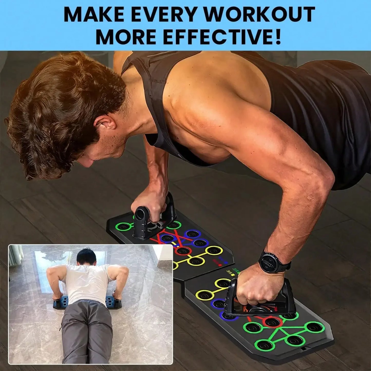 Multi-Functional Push Up Board System for Home Workouts