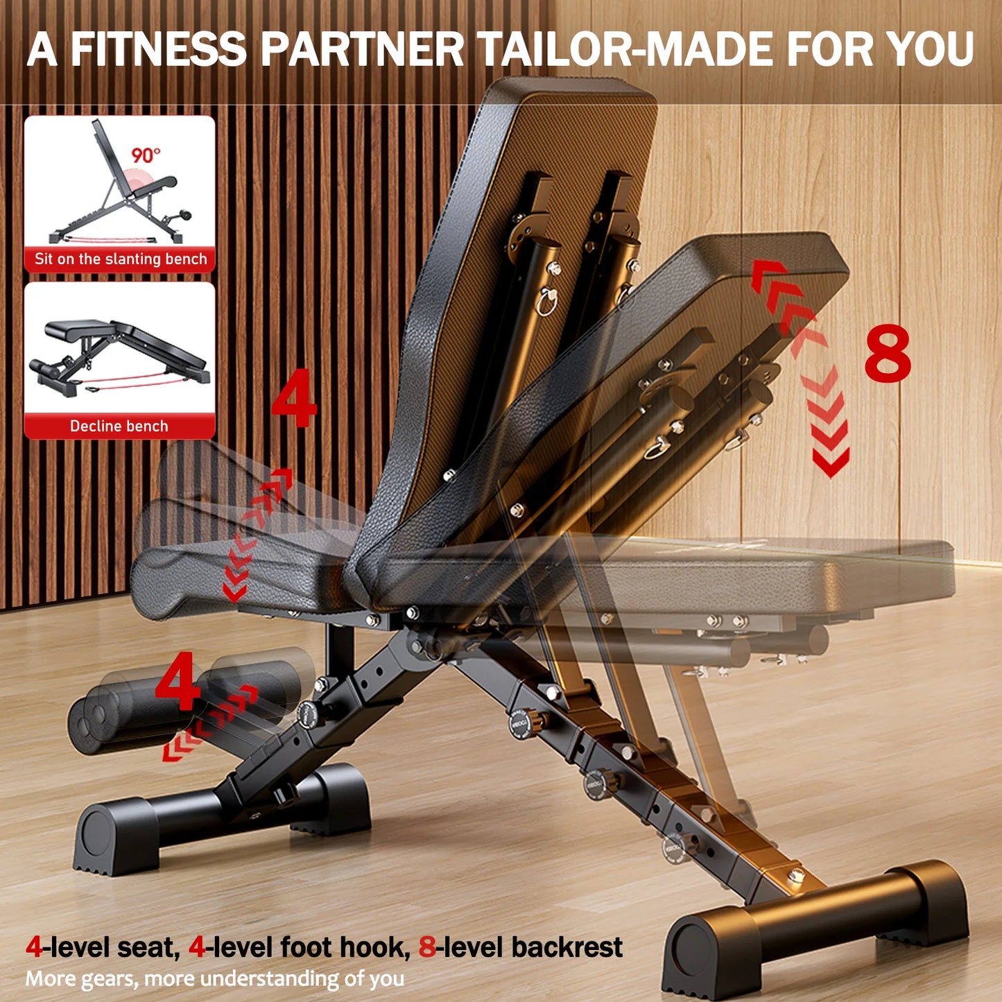 Adjustable Weight Bench | Foldable 1000LB Multifunctional Strength Training Bench
