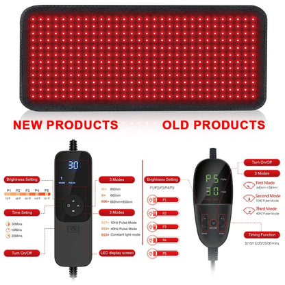 Red Light Therapy Heating Pad for Back, Waist & Muscle Pain Relief
