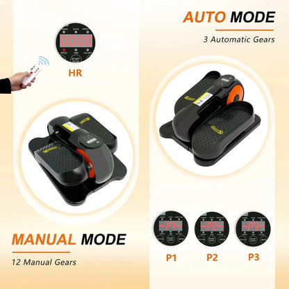 Under Desk Elliptical Machine – Portable Seated Pedal Exerciser 12-Speed