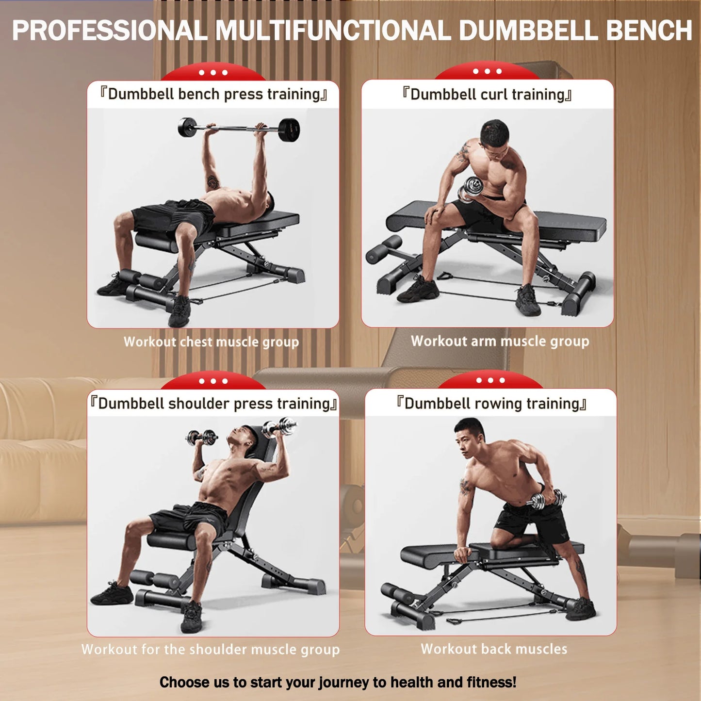 Adjustable Weight Bench | Foldable 1000LB Multifunctional Strength Training Bench