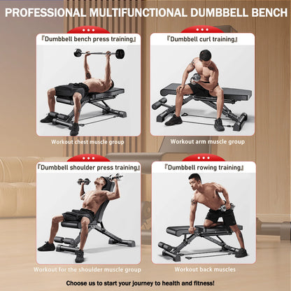 Adjustable Weight Bench | Foldable 1000LB Multifunctional Strength Training Bench