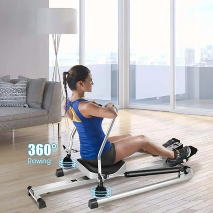 Exercise Adjustable Double Hydraulic Resistance Rowing Machine