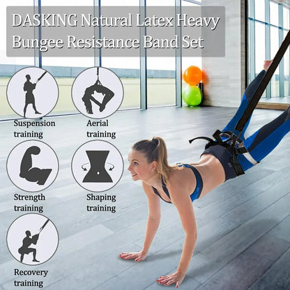 Natural Latex Resistance Bands Set | 3-Level Suspension Trainer for Home Gym & Yoga