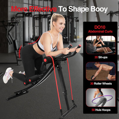 GIKPAL Foldable Ab Machine – Home Core & Ab Trainer with LCD Display