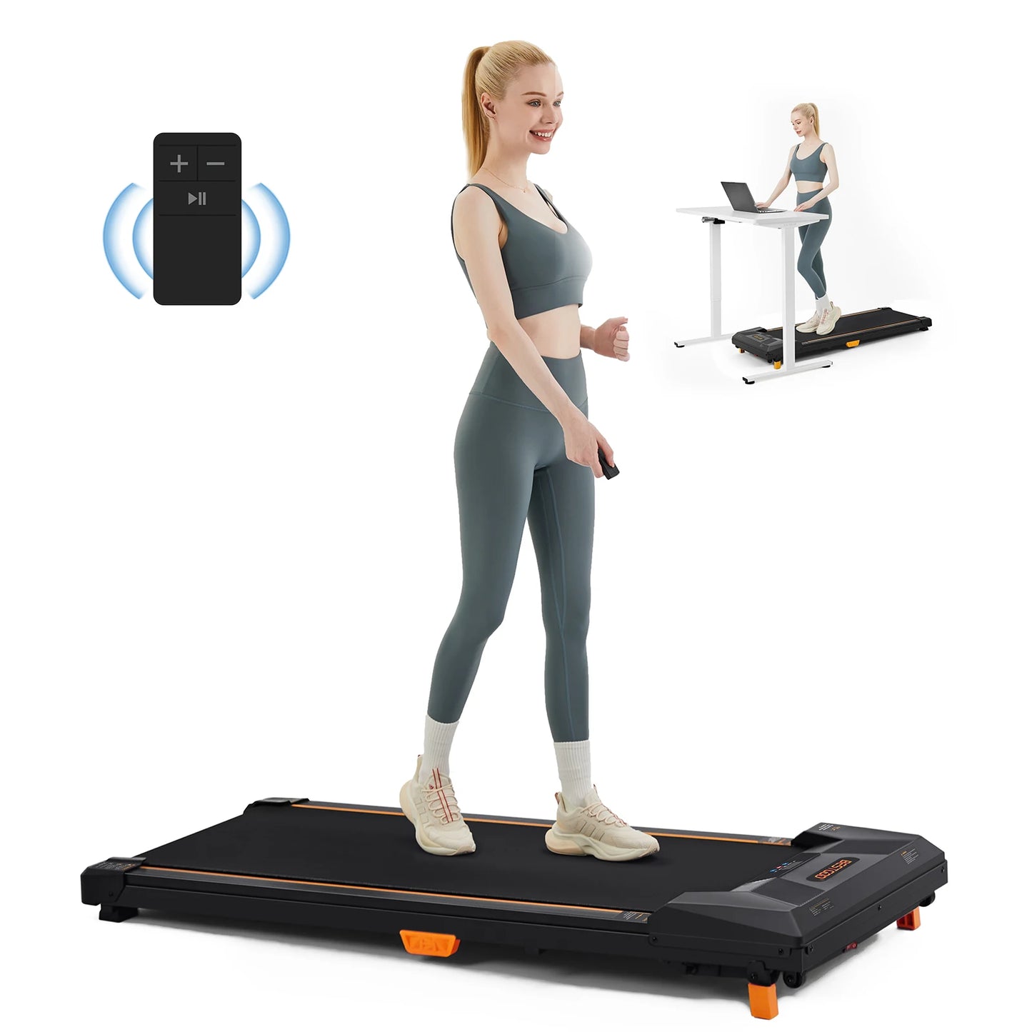 Under Desk Treadmill – 330 lbs Portable Incline Walking Pad