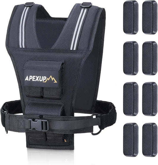 Adjustable Weighted Vest 20/30/40 lbs – Reflective Strength Training Vest for Men & Women