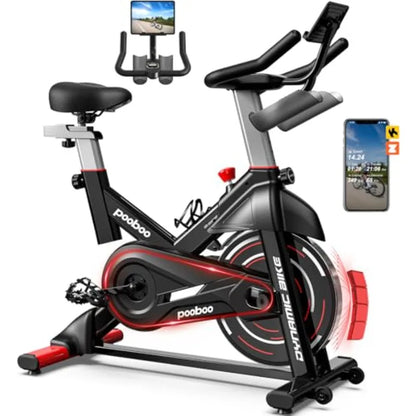 Adjustable Magnetic Resistance Indoor Exercise Bike – App Compatible, 350LB Capacity