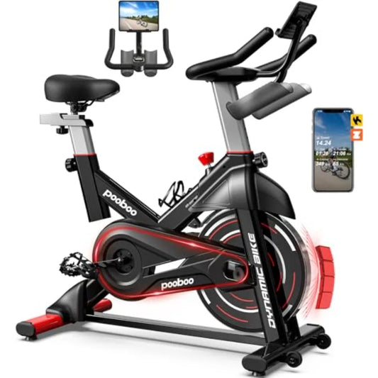 Adjustable Magnetic Resistance Indoor Exercise Bike – App Compatible, 350LB Capacity