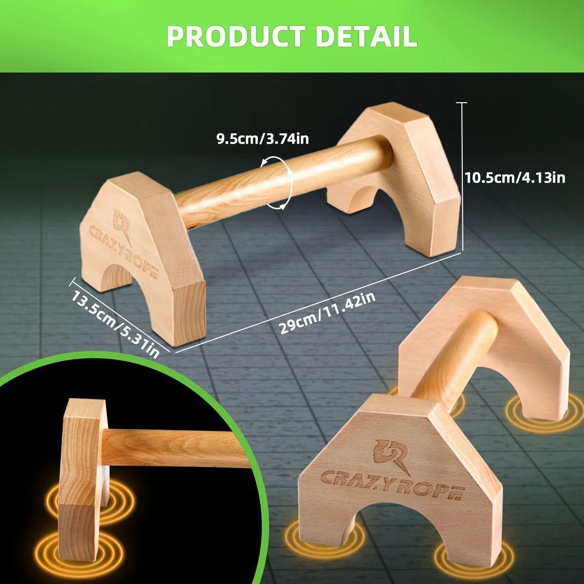 Wooden Push-Up Bars | Parallel Stands for Strength Training & Bodyweight Fitness