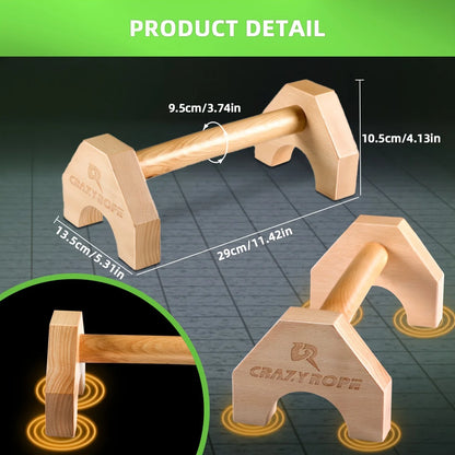 Wooden Push-Up Bars | Parallel Stands for Strength Training & Bodyweight Fitness