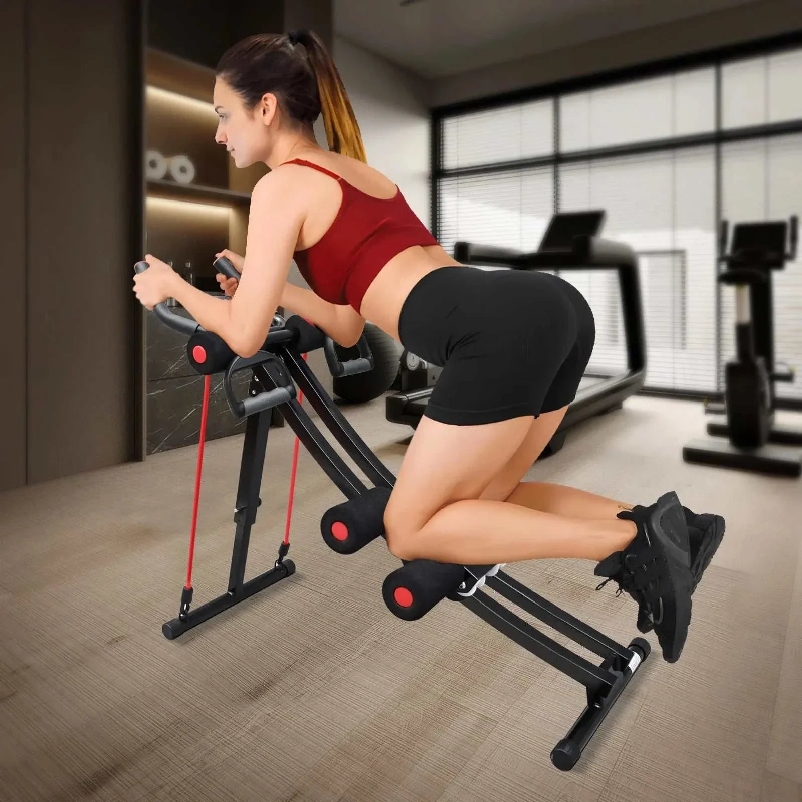 GIKPAL Foldable Ab Machine Ab Workout Equipment for Home Gym,Core & Abdominal Trainer Fitness Equipment Max 440lbs LCD Display