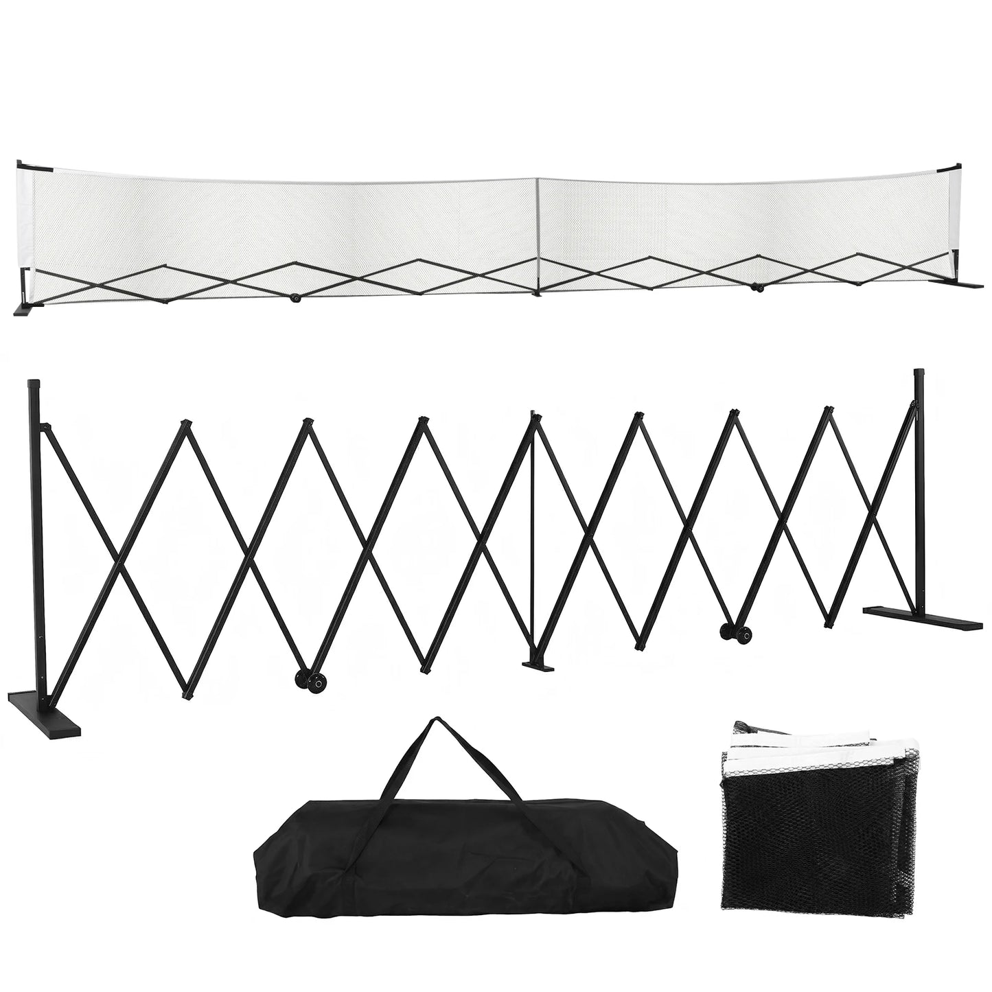 22FT Portable Pickleball Net Set with Wheels – Metal Frame & Aluminum Alloy System