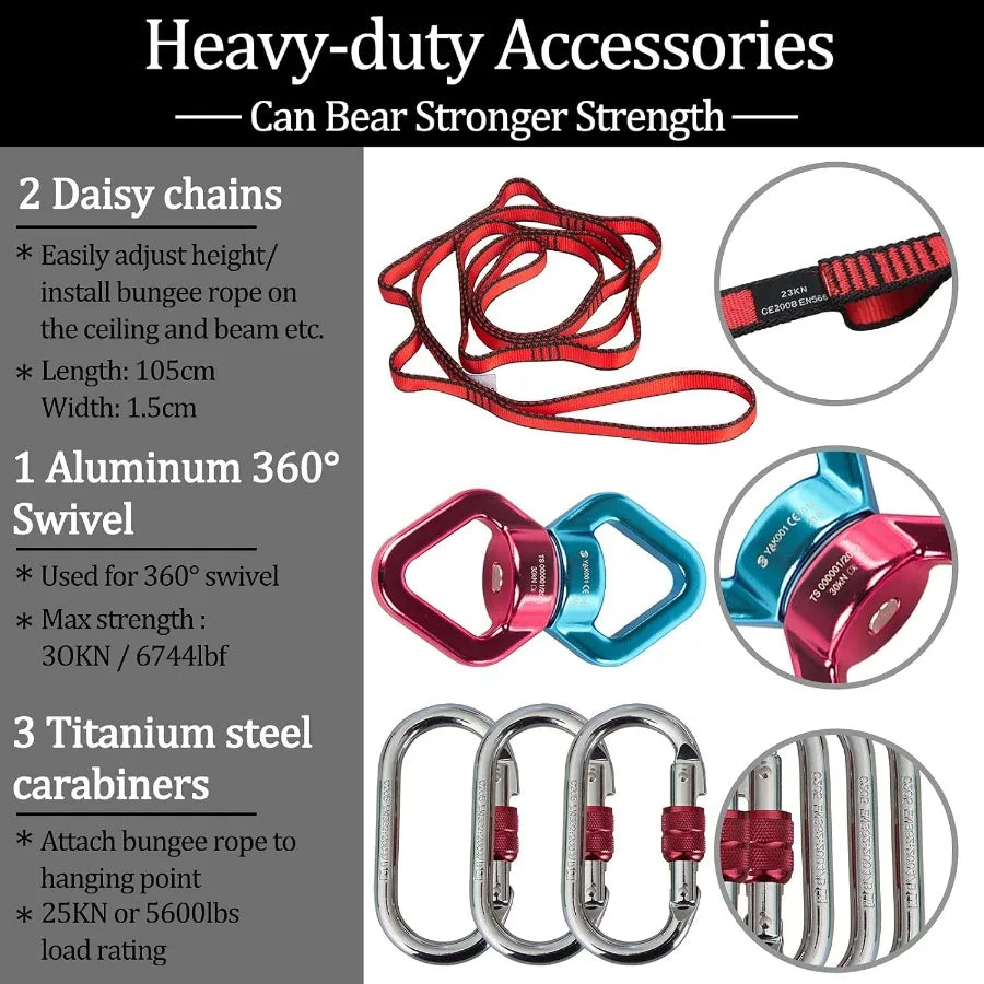 Natural Latex Resistance Bands Set | 3-Level Suspension Trainer for Home Gym & Yoga