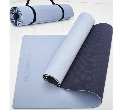Non-Slip TPE Yoga Mat with Carry Strap – 72x24" Exercise Fitness Mat