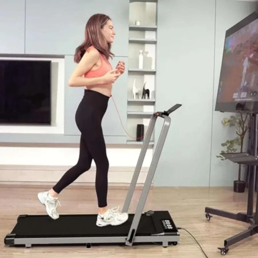 3-in-1 Folding Treadmill offers versatile home workouts with walking, jogging, and running. Foldable design saves space while improving endurance, burning calories, and toning muscles.