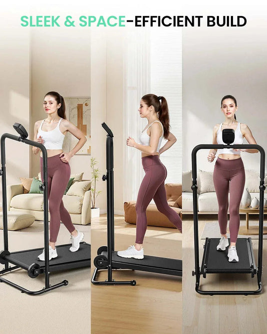 Non-Electric Treadmill – Dual Flywheel, Fixed Incline, LCD Monitor