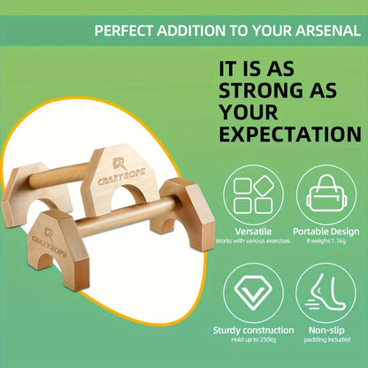 Wooden Push-Up Bars | Parallel Stands for Strength Training & Bodyweight Fitness