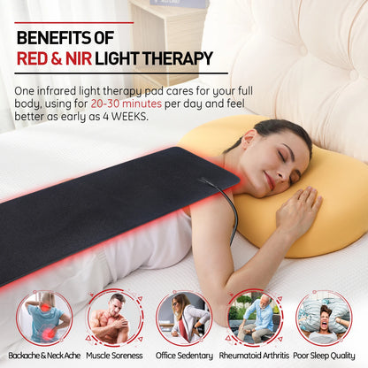 Red Light Therapy Heating Pad for Back, Waist & Muscle Pain Relief