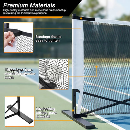22FT Portable Pickleball Net Set with Wheels – Metal Frame & Aluminum Alloy System