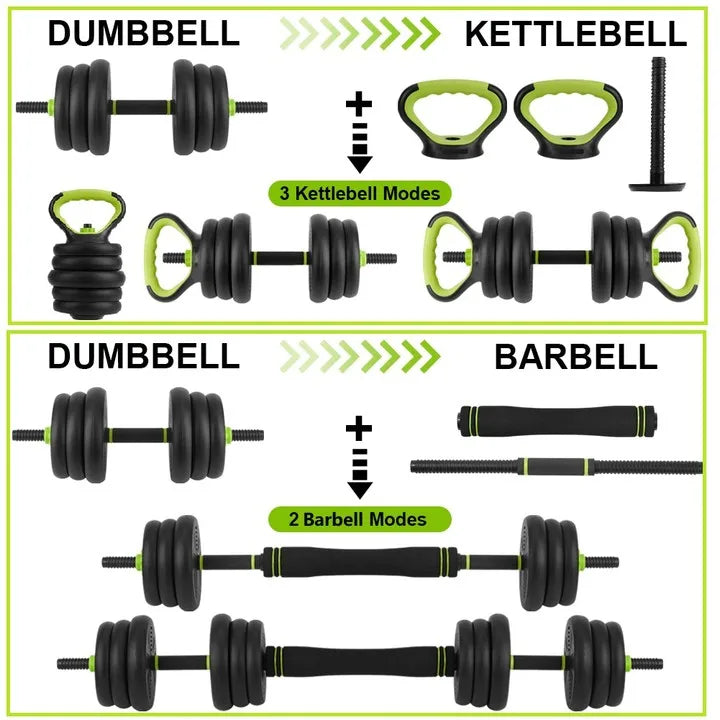 Adjustable Dumbbells 4-in-1 Set | 44/66/88LB Free Weights with Connector for Home Gym
