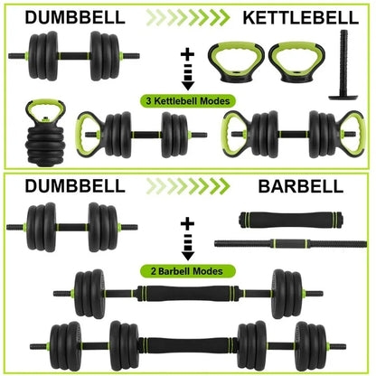 Adjustable Dumbbells 4-in-1 Set | 44/66/88LB Free Weights with Connector for Home Gym
