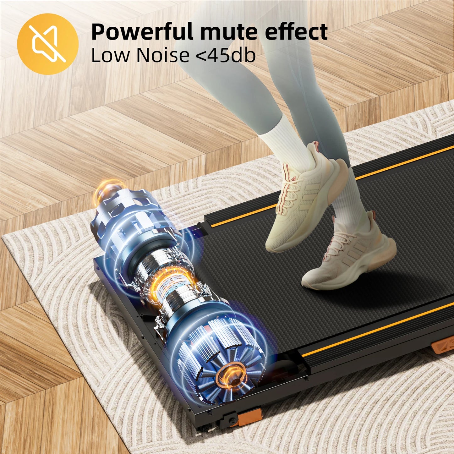 Under Desk Treadmill – 330 lbs Portable Incline Walking Pad