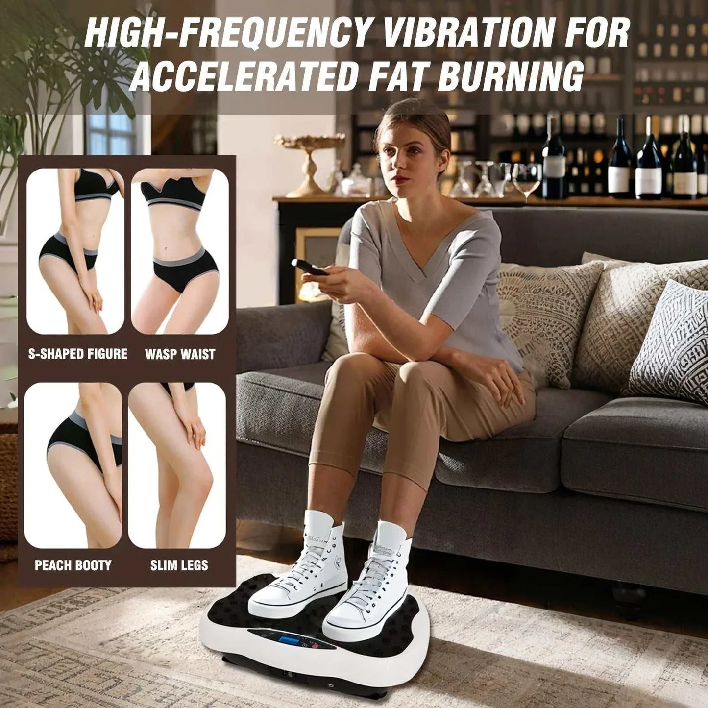 Full-Body Vibration Plate for Home Fitness & Weight Loss Pro Trainer+X