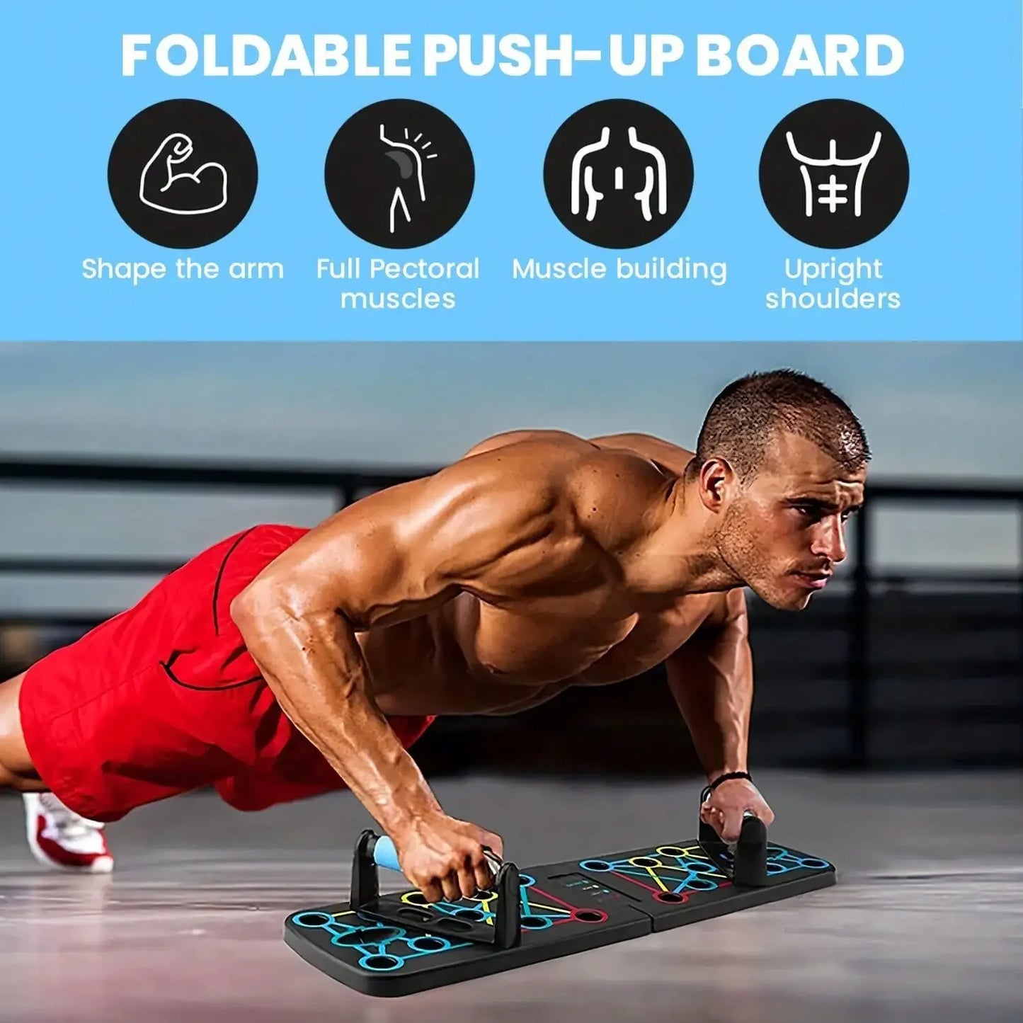 Multi-Functional Push Up Board System for Home Workouts