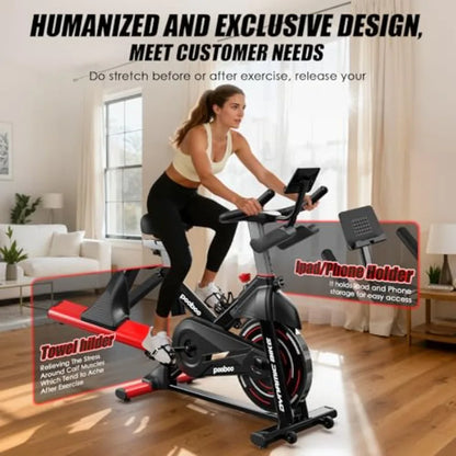 Adjustable Magnetic Resistance Indoor Exercise Bike – App Compatible, 350LB Capacity