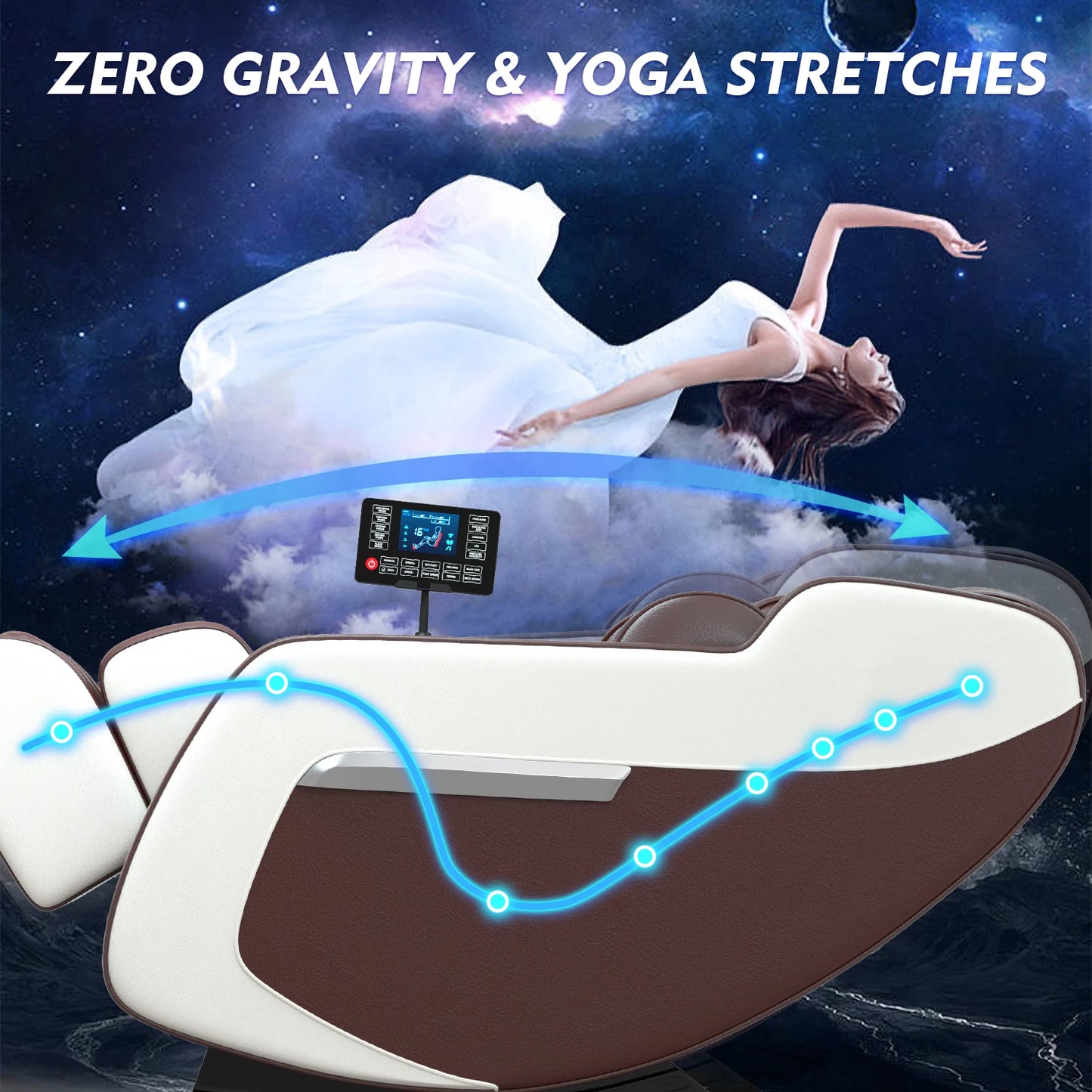 4D Zero Gravity Shiatsu Massage Chair with Heat, Air Compression & Bluetooth Speakers
