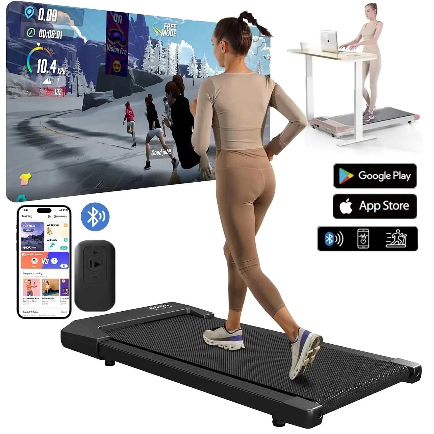 Superfit treadmill - 2-in- 1 Folding Treadmill 2.5HP, 300 lb Capacity