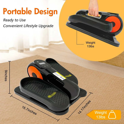 Under Desk Elliptical Machine – Portable Seated Pedal Exerciser 12-Speed