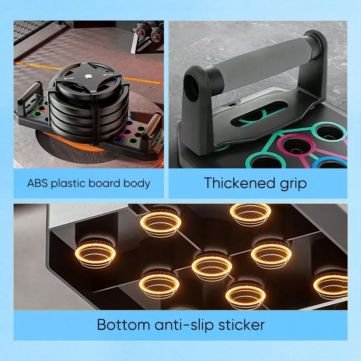 Multi-Functional Push Up Board System for Home Workouts