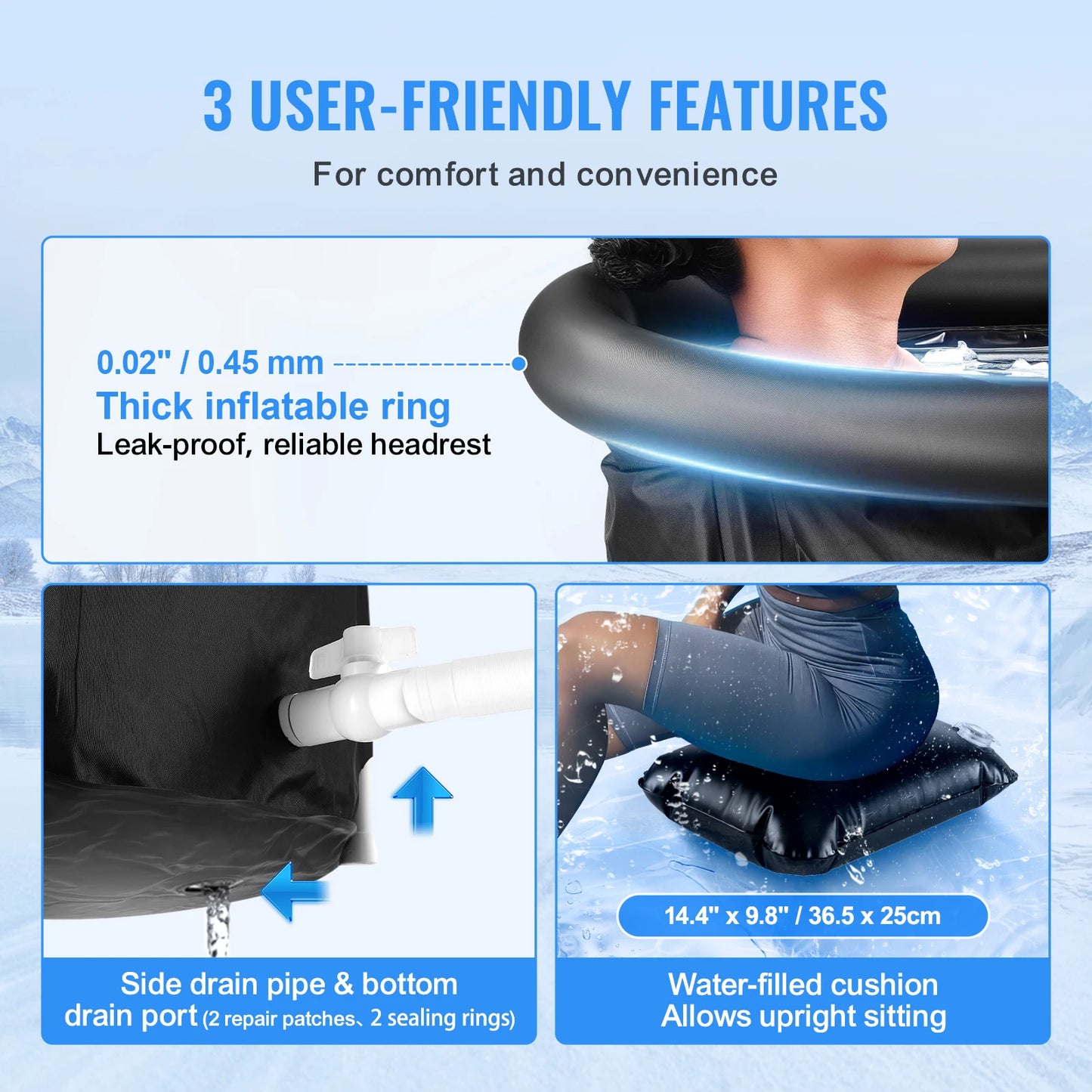 SucceBuy Portable Ice Bath Tub for Cold Water Therapy & Athlete Recovery