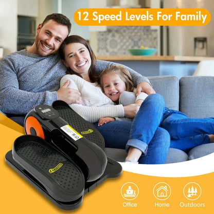 Under Desk Elliptical Machine – Portable Seated Pedal Exerciser 12-Speed