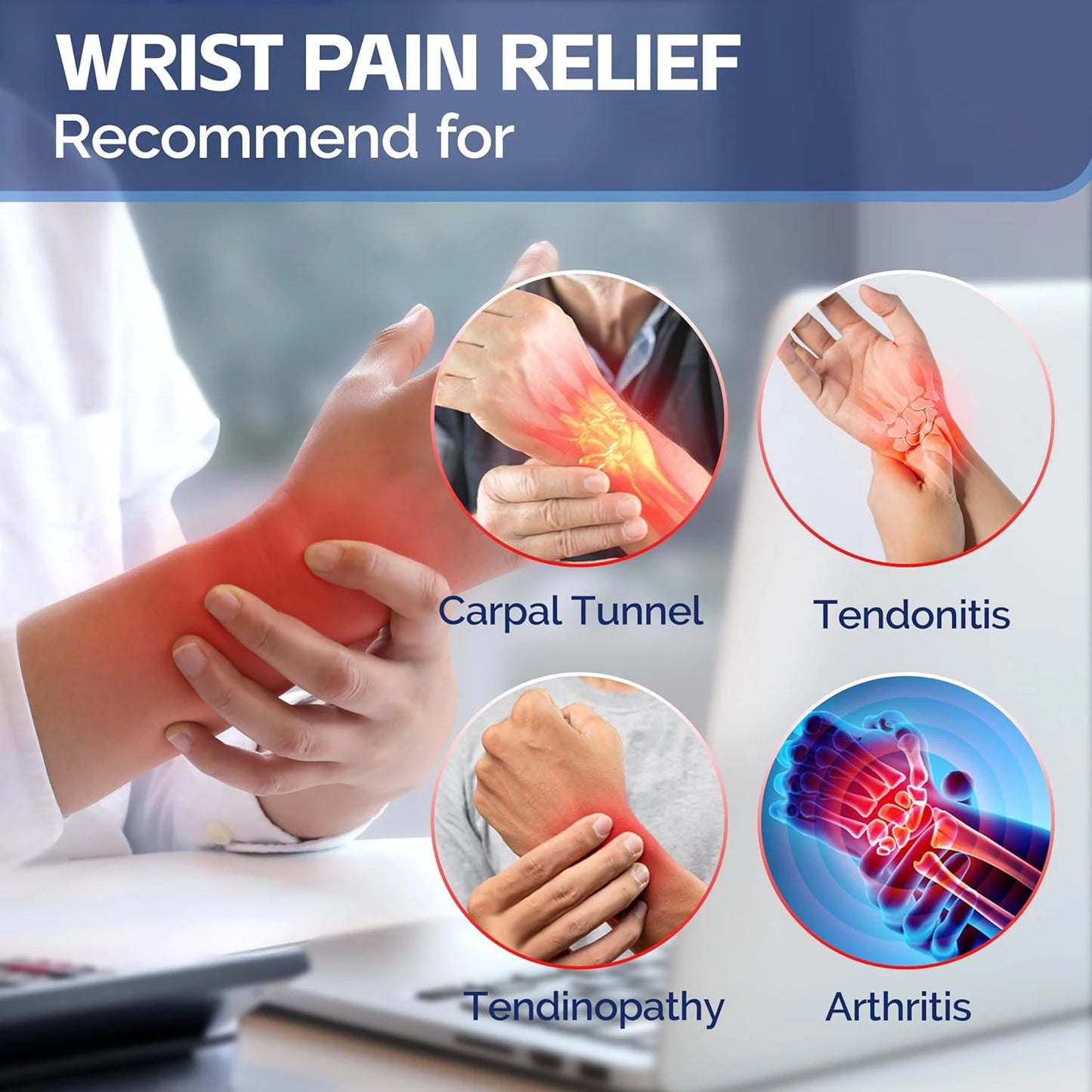 Adjustable Carpal Tunnel Wrist Brace Support for Men & Women