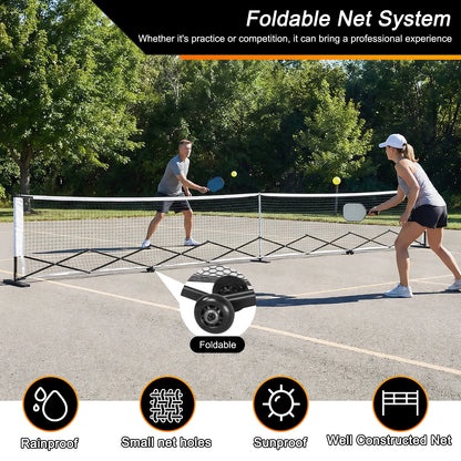 22FT Portable Pickleball Net Set with Wheels – Metal Frame & Aluminum Alloy System