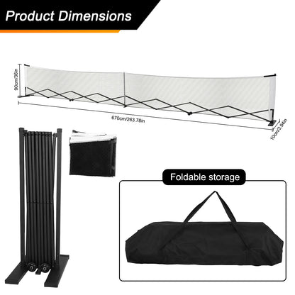 22FT Portable Pickleball Net Set with Wheels – Metal Frame & Aluminum Alloy System