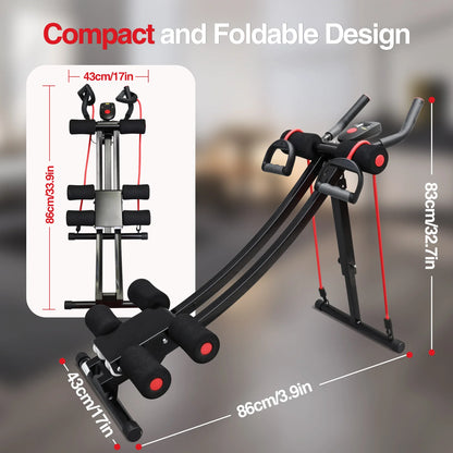 GIKPAL Foldable Ab Machine – Home Core & Ab Trainer with LCD Display