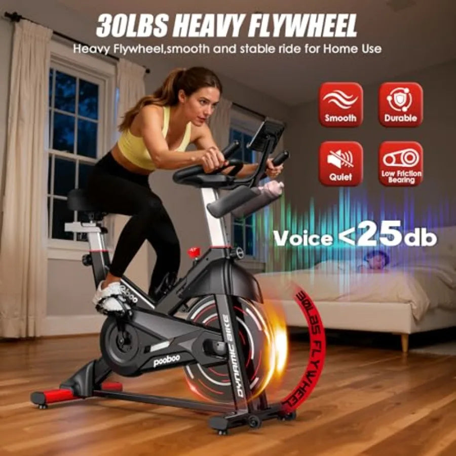 Adjustable Magnetic Resistance Indoor Exercise Bike – App Compatible, 350LB Capacity