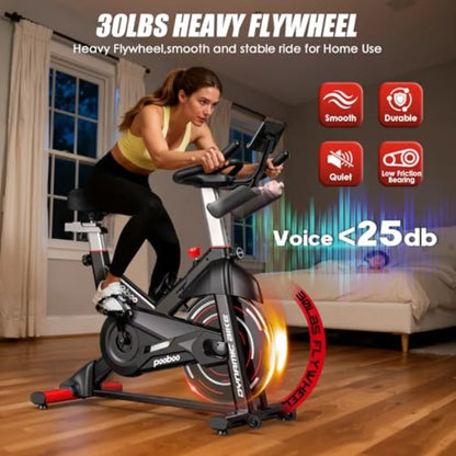 Adjustable Magnetic Resistance Indoor Exercise Bike – App Compatible, 350LB Capacity