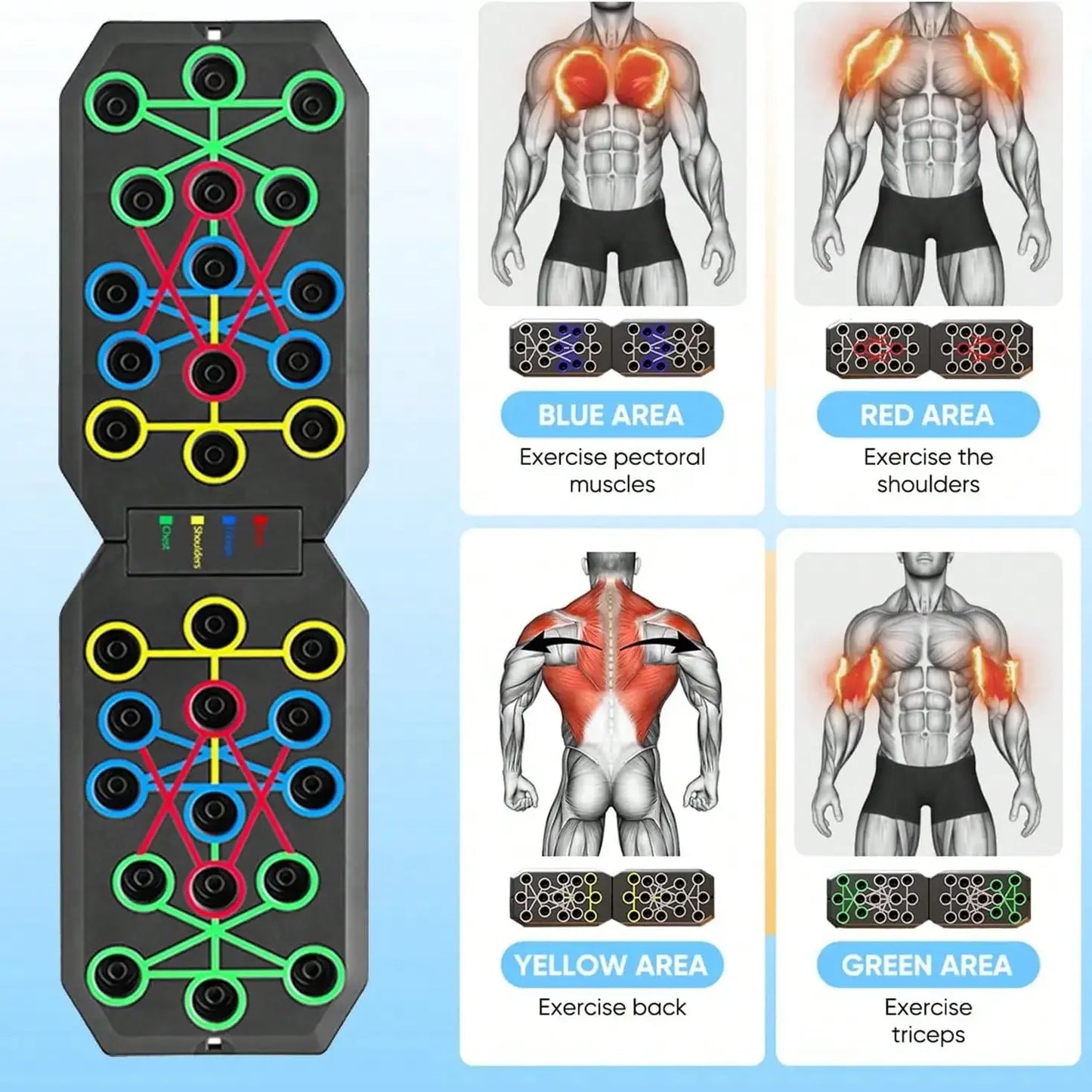 Multi-Functional Push Up Board System for Home Workouts