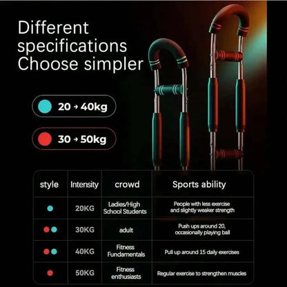 Adjustable Twister Arm Trainer with ergonomic non-slip handles and steel spring for chest, arm, and forearm strength workouts